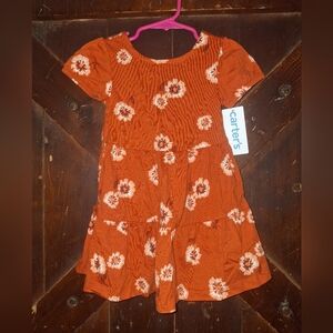 Carter's Orange Floral Kids Dress